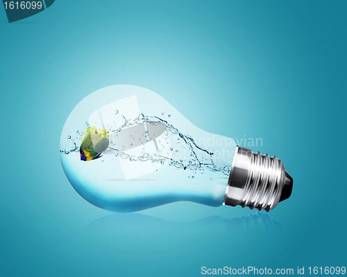 Image of Anglefish jumping into light bulb