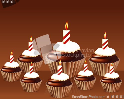 Image of Birthday cupcake Greeting card 