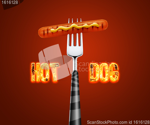 Image of Hotdog on fork