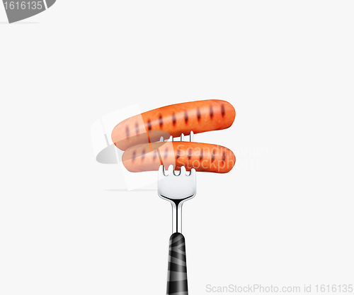 Image of Hotdog on fork