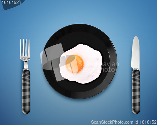 Image of fried egg on a Plate