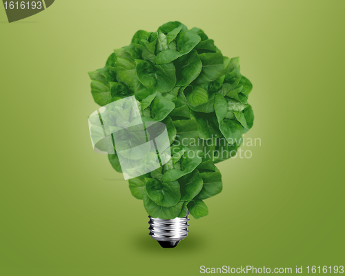 Image of Green light bulb idea