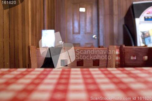 Image of Inside a Restaurant - Close up on the Table and Chairs