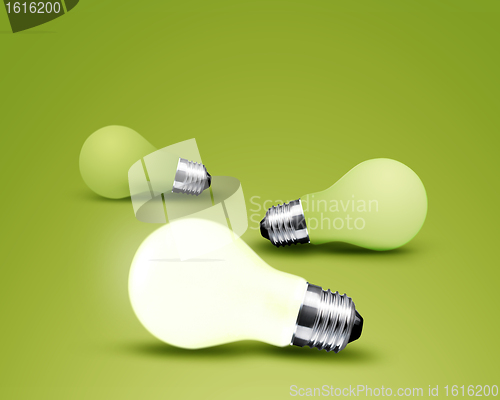 Image of one glowing Light bulb