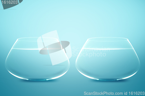 Image of Empty Two fishbowls 