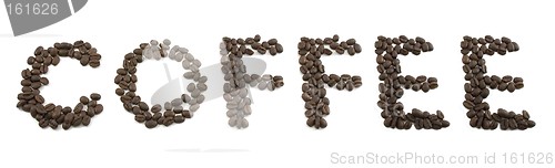 Image of Isolated Coffee Beans Spelling COFFEE