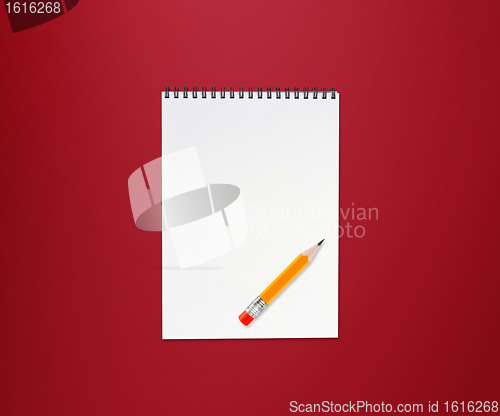 Image of Notebook and  pencil