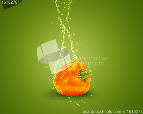 Image of Fresh orange bell pepper