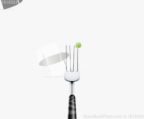 Image of Pea on Metal Fork