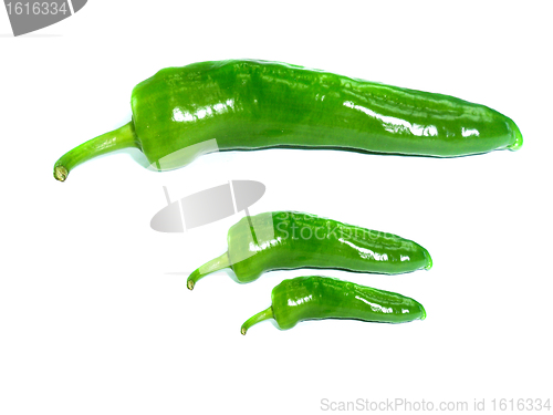 Image of Green peppers isolated on white 