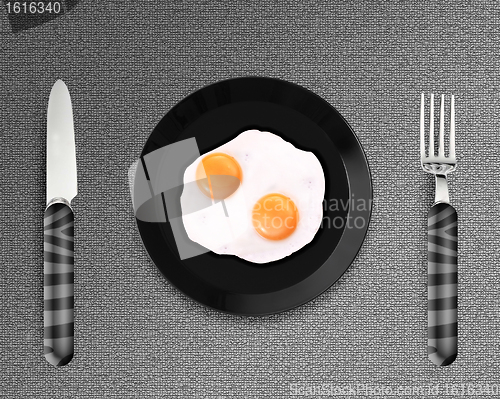 Image of Two fried eggs on a Plate