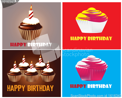 Image of Birthday cupcake Greeting card 