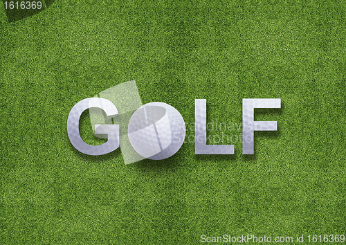 Image of Golf word created from golf ball
