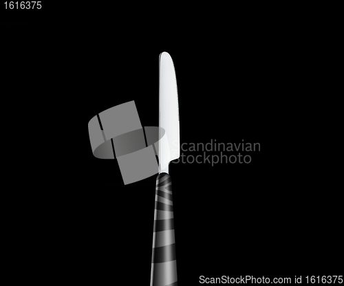 Image of knife isolated on black background 