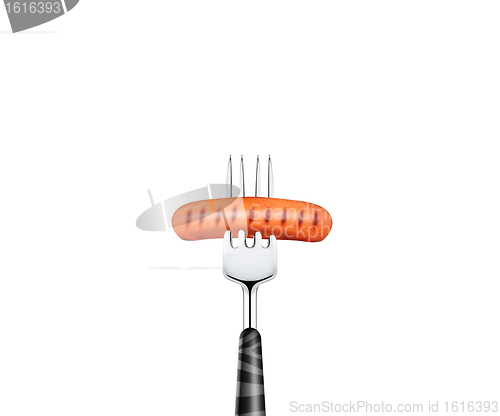 Image of Hotdog on fork