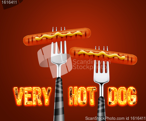 Image of Hotdog on fork