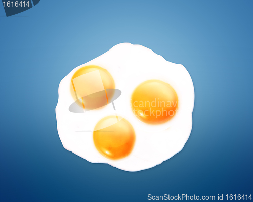 Image of Fried egg on orange background