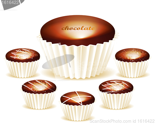 Image of assorted of Delicious chocolate truffles 