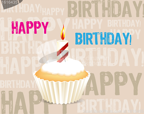Image of Birthday cupcake Greeting card 