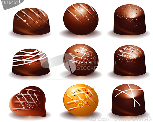 Image of assorted of Delicious chocolate truffles