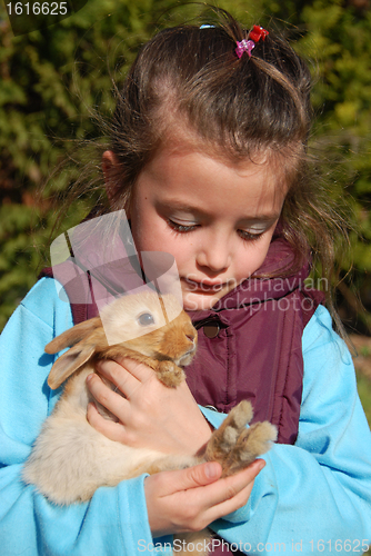 Image of little girl and bunny