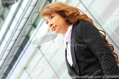 Image of portrait of a young business woman in an office 