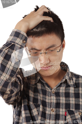 Image of young thinking man