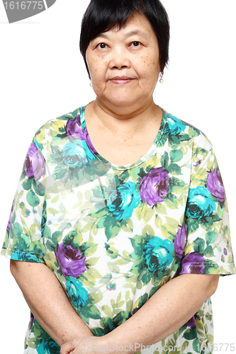 Image of asian woman on white background 