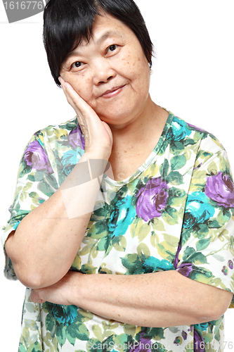 Image of asian woman on white background 