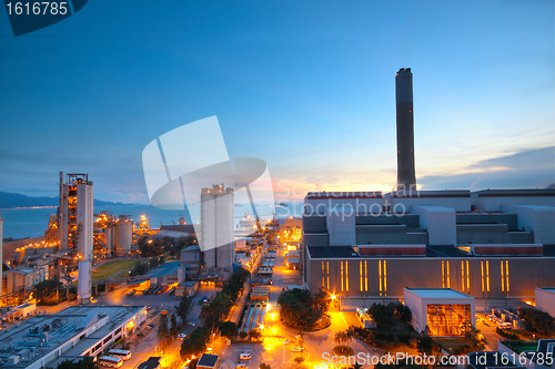 Image of Cement Plant and power sation in sunset