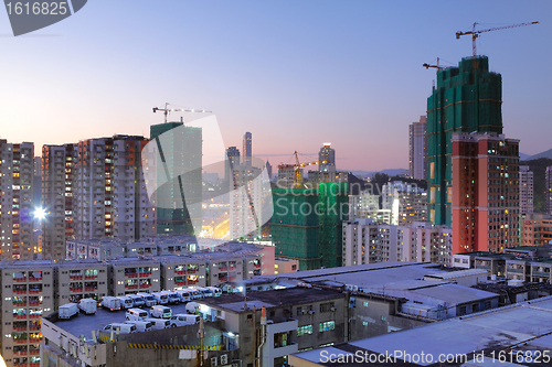 Image of cityscape at dusk