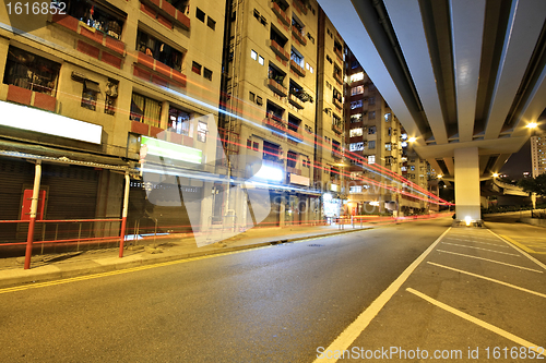 Image of traffic in city at night