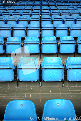 Image of Blue Seats On Stadium