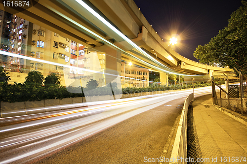 Image of traffic in city at night