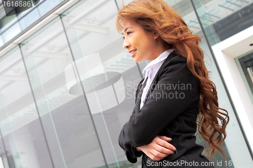 Image of portrait of a young business woman in an office 