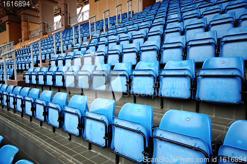 Image of Blue Seats On Stadium