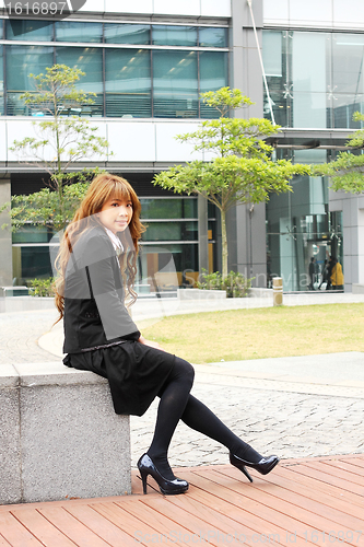 Image of portrait of a young business woman in an office 