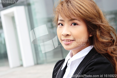 Image of portrait of a young business woman in an office 