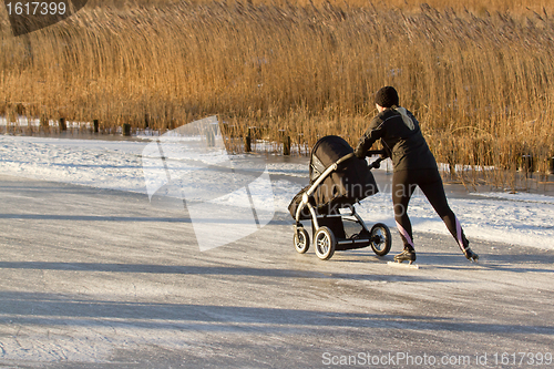 Image of A woman is skating