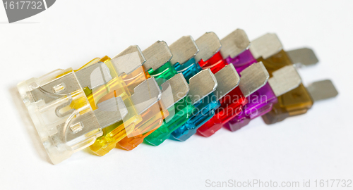 Image of A row of car fuses