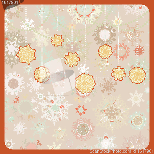 Image of Colorful retro snowflake pattern. EPS 8