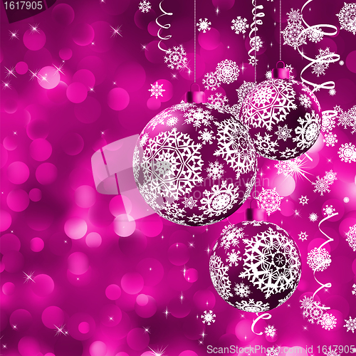 Image of Elegant Christmas card with balls. EPS 8