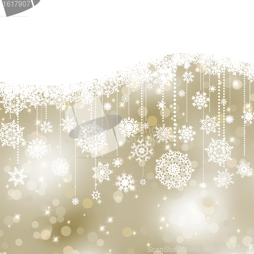 Image of Christmas background with snowflakes. EPS 8