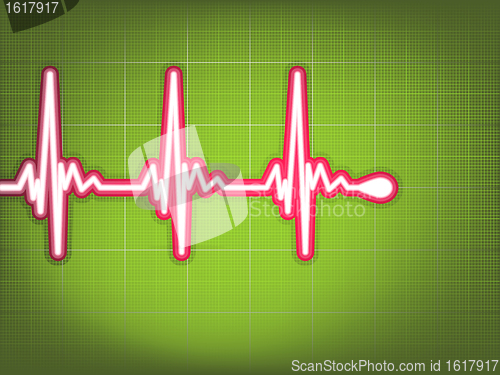 Image of Heart cardiogram with shadow on green. EPS 8