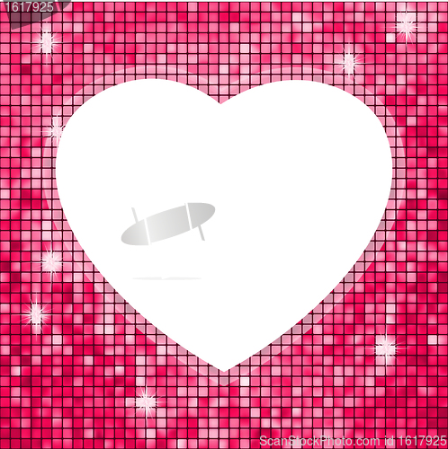 Image of Pink frame in the shape of heart. EPS 8