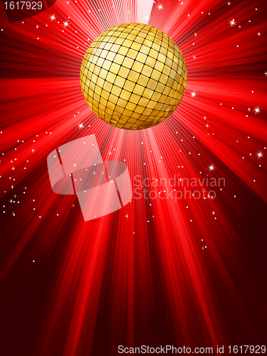 Image of Sparkling red disco ball. EPS 8