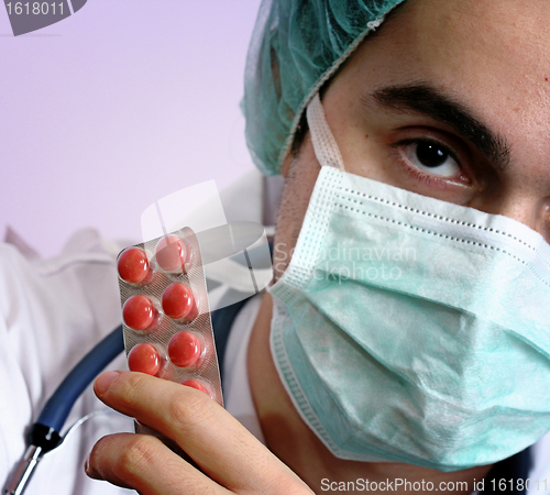 Image of Portrait of a young doctor with stethoscope.