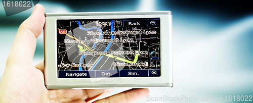 Image of Gps in a man hand.