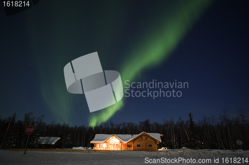 Image of Aurora Borealis in alaskan night