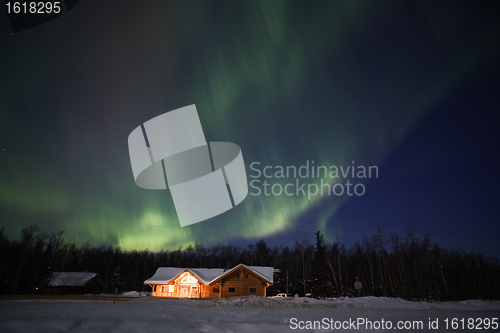 Image of Active multicolor Aurora Borealis